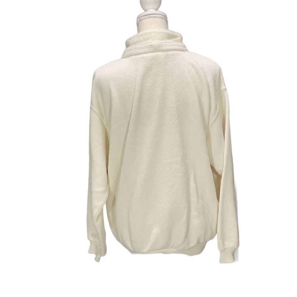 NWT Overwear Terry Mock Neck Long Sleeve Sweater Breckinridge Embroidered Cream - Picture 4 of 5
